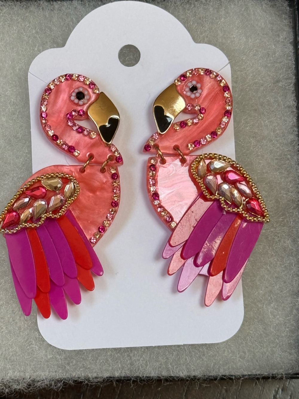 Pink Flamingo Drop Earrings - Women Jewelry Earrings